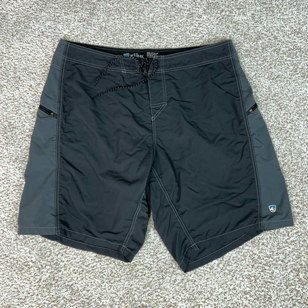 Kuhl Shorts Mens 40 Black Hiking Quick Dry Stretch Cargo Hybrid Outdoor Board